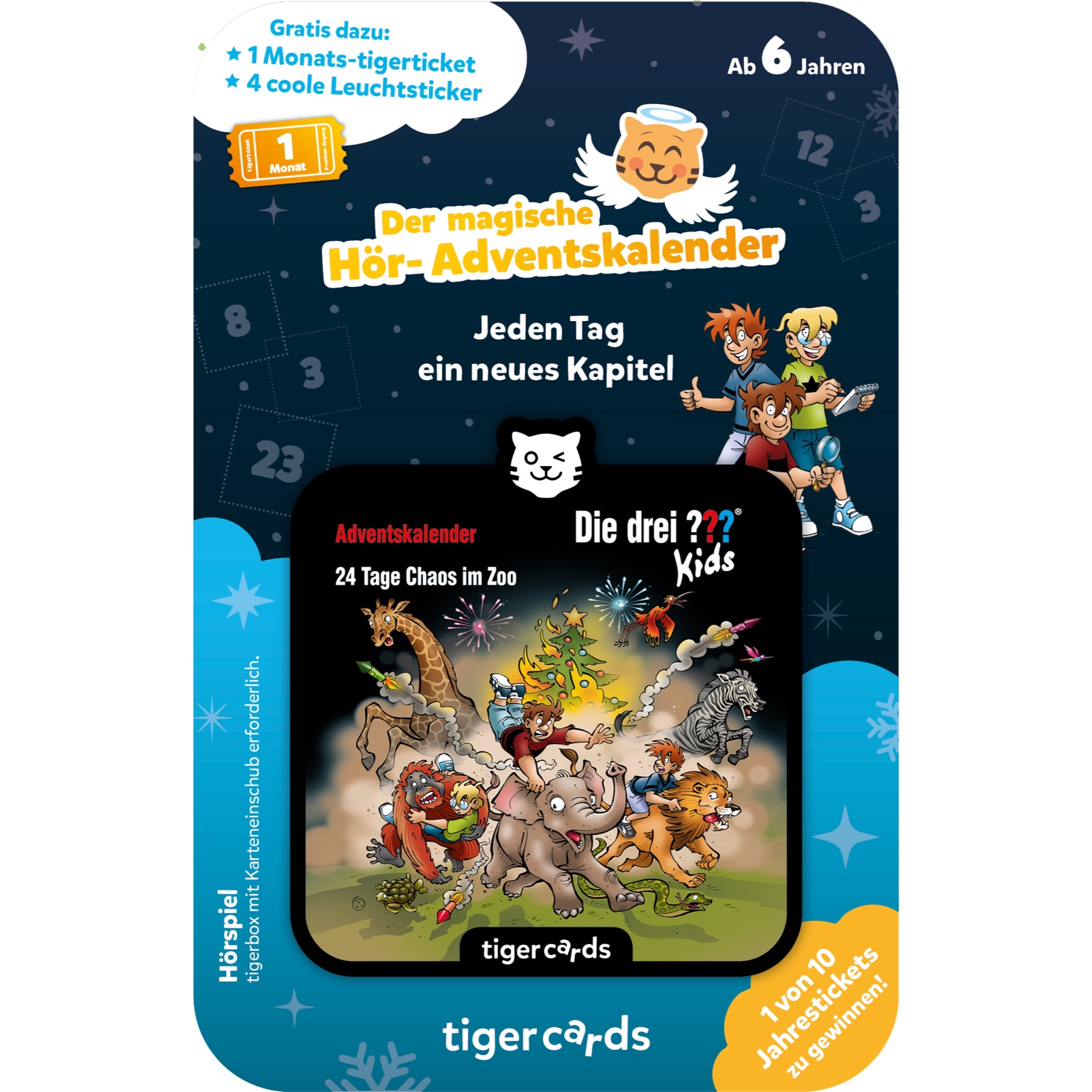 tig4521_001 tigercard - Die drei ??? Kids - 24 Tage Chaos im Zoo - Adventskalender – Bild 1