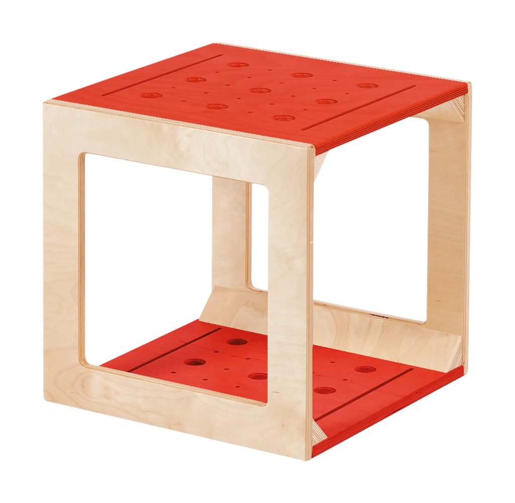 Würfel mit Löchern rot
