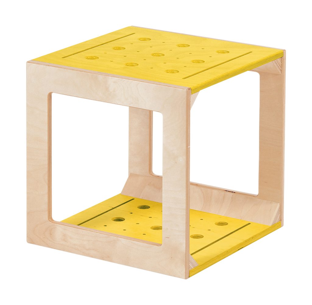 Würfel mit Löchern gelb