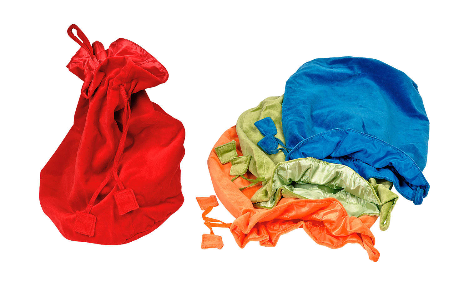 Samtbeutel-Set groß, bunt Samtbeutel-Set groß, bunt