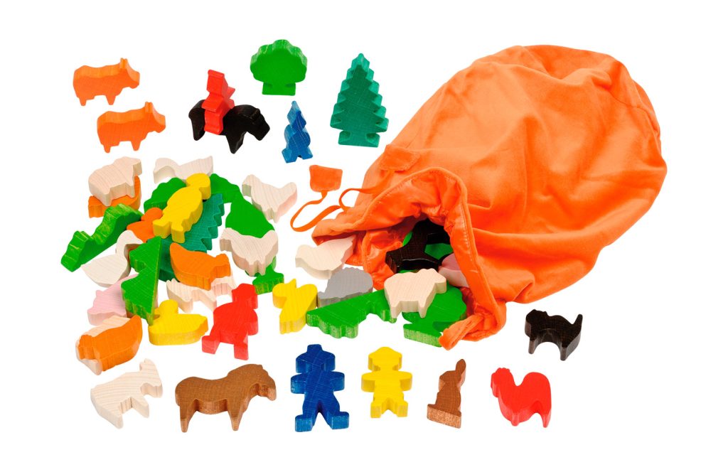 Samtbeutel-Set groß, bunt