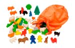 Samtbeutel-Set groß, bunt