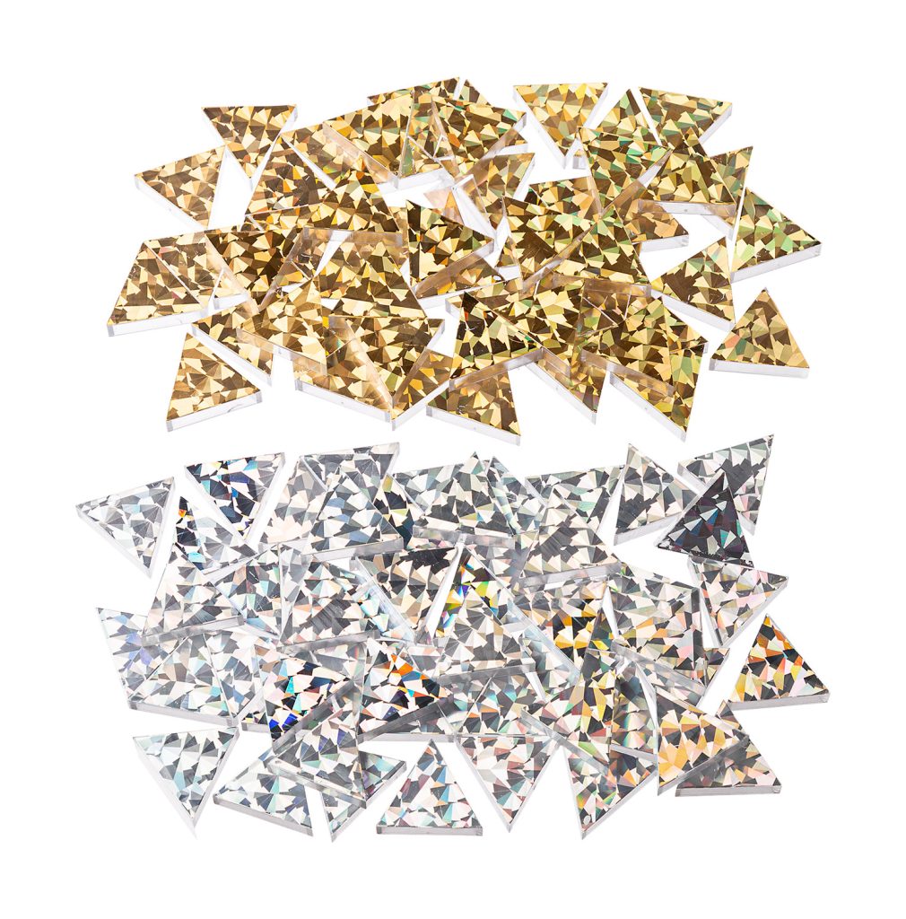 Riesen Glitzer-Prismo gold/s.