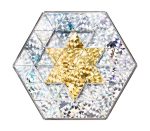 Riesen Glitzer-Prismo gold/s.