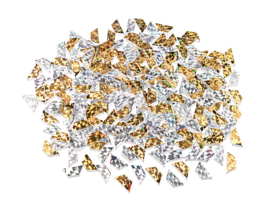 Glitzer-Trapeze gold/silber